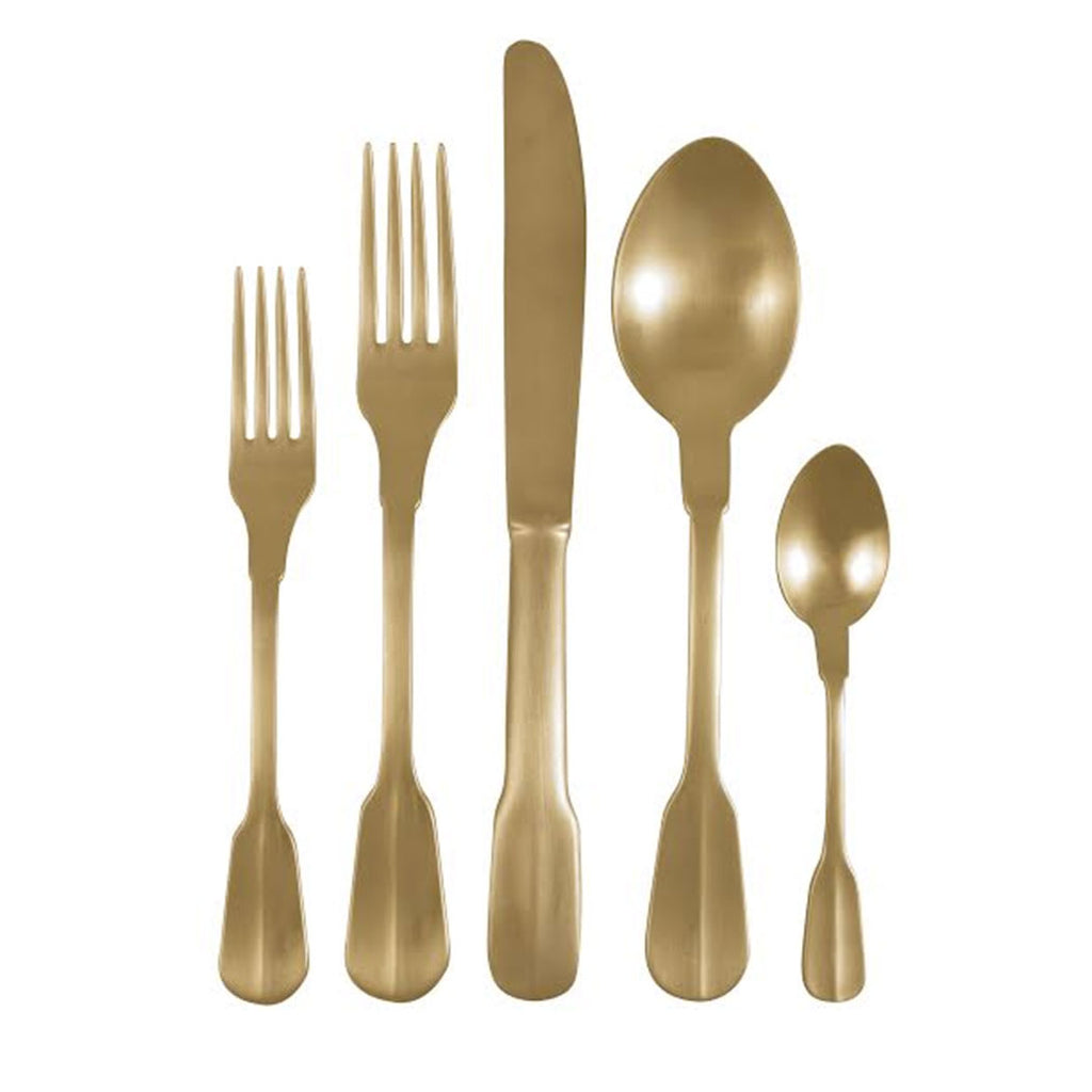 Matte Stainless Steel Madrid Cutlery Set, Gold Finish