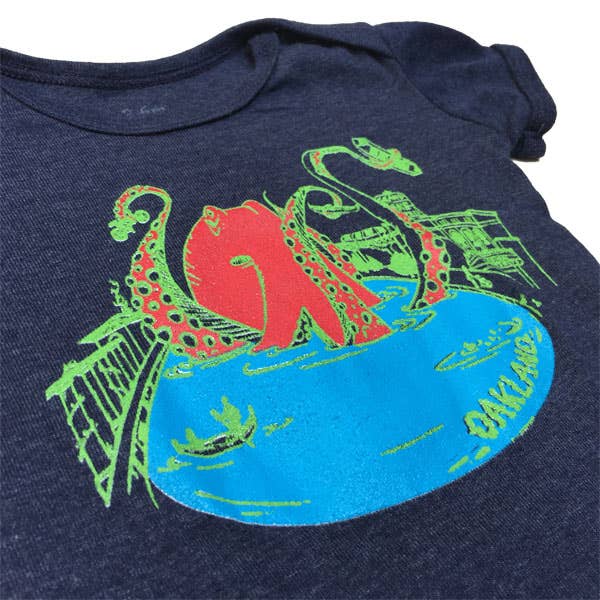 Heather Navy Octo on Lake Merritt Bodysuit Onesie