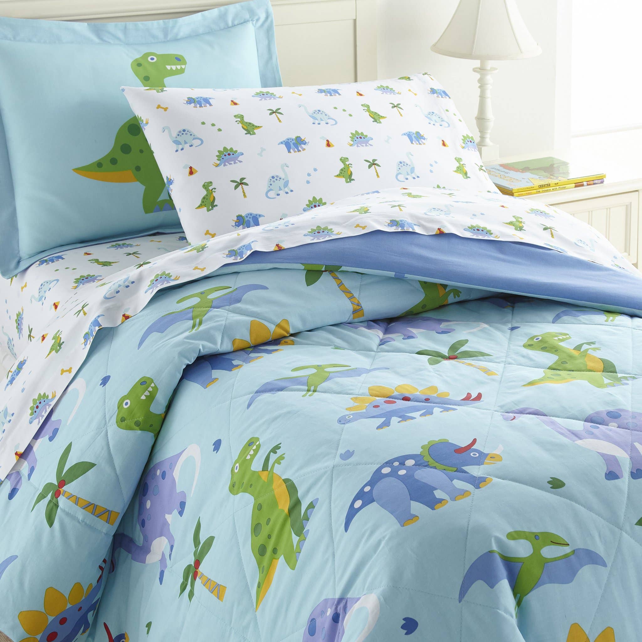 Dinosaur Land Cotton Sheet Set Twin1