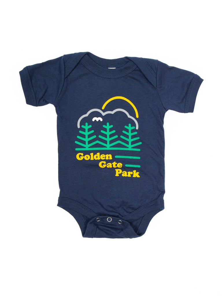 Golden Gate Park Baby Onesie Navy