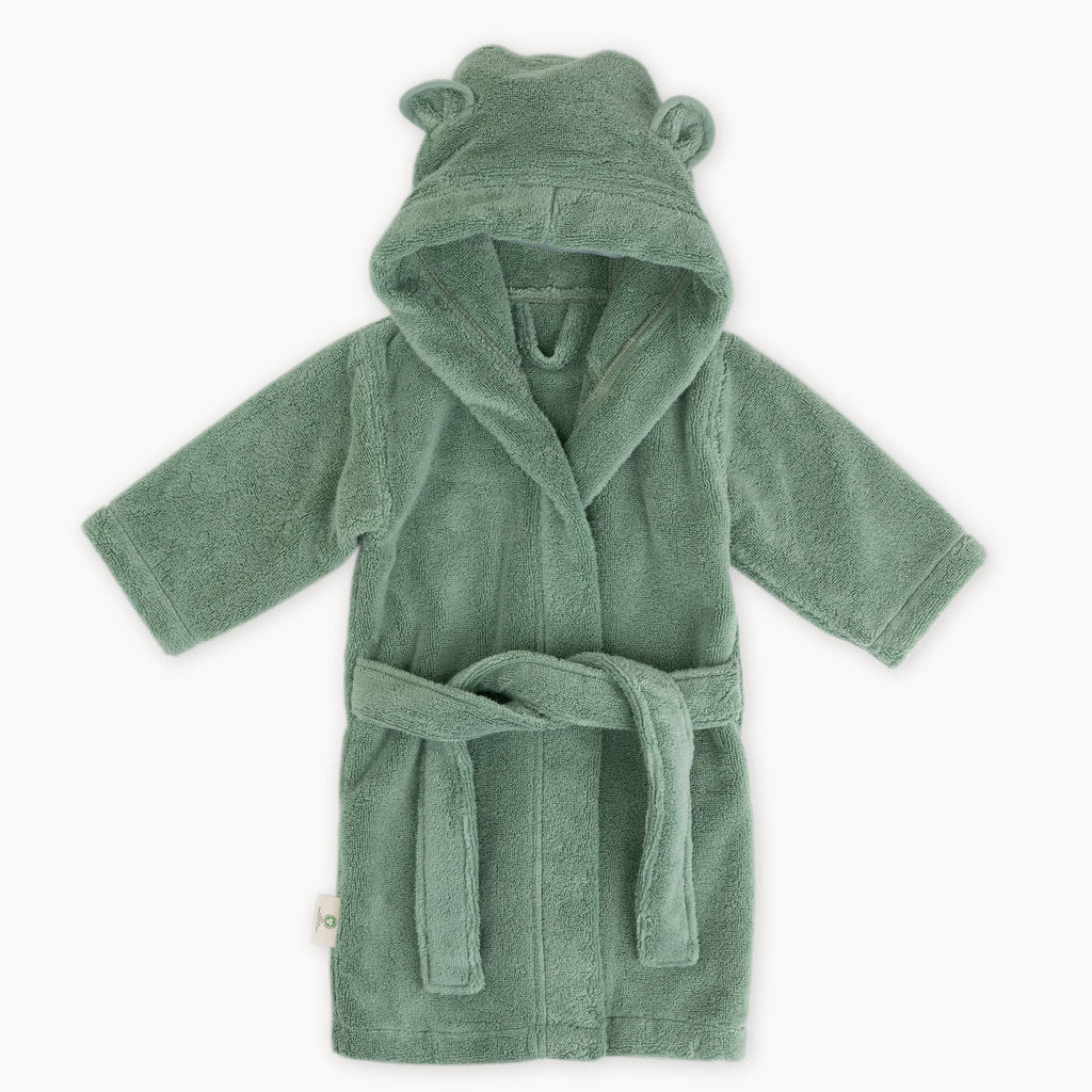 Organic Cotton Hooded Cover-Up  in Sage