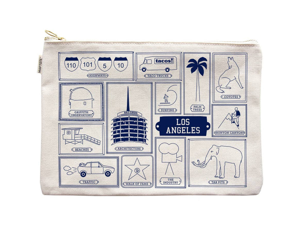 Los Angeles Flat Zip Pouch - Natural