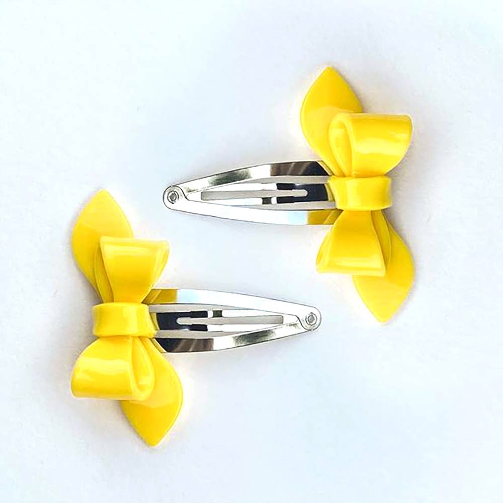 Rosane Bow Yellow Snap Clip (pair) - Fruit Stand