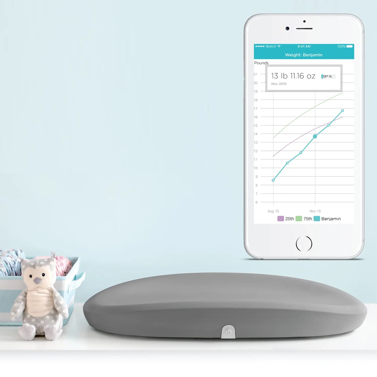 Hatch Grow Smart Changing Pad Scale