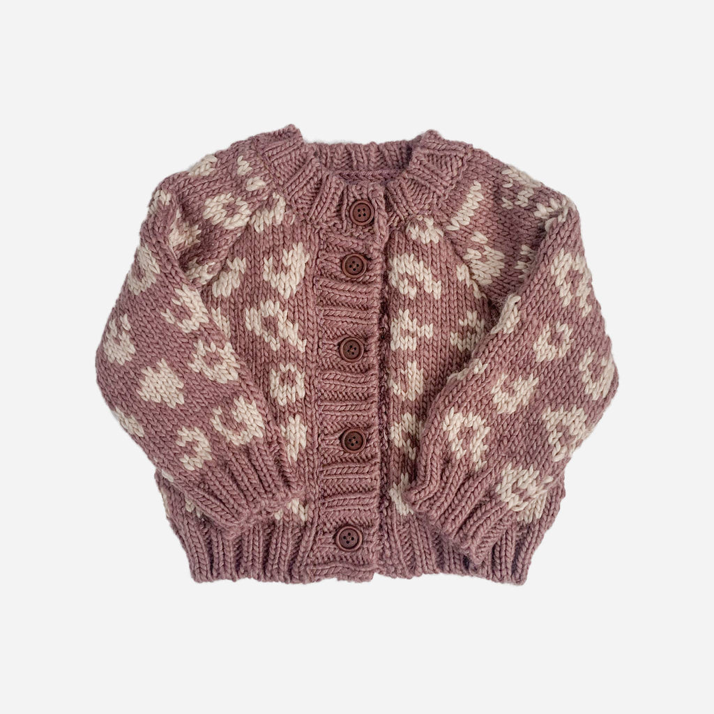 Cheetah Cardigan | Acrylic Hand Knit Kids Sweater