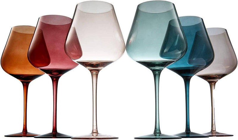 Handblown Colored Wine Glass by Wells set of 5 – NOUVE