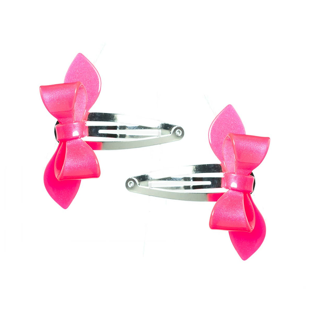 Rosane Bow Neon Pink Snap Clip (pair) - Fruit Stand