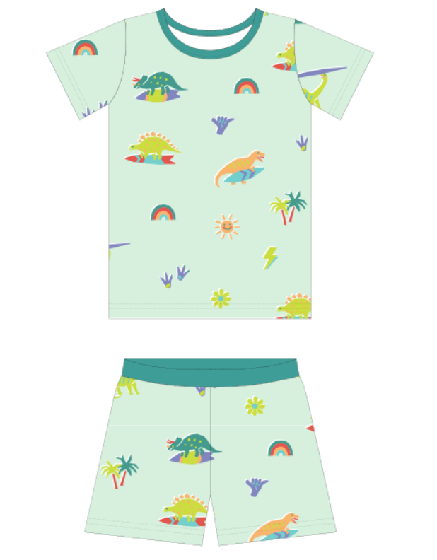 Surf-O-Saurus Short Pajama Set