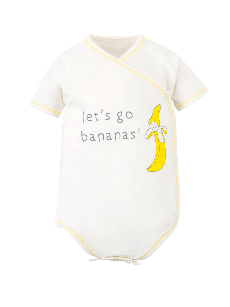 Organic Baby Let's Go Bananas SS Side Snap Bodysuit