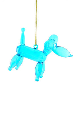 BALLOON POODLE BLUE Christmas Ornament