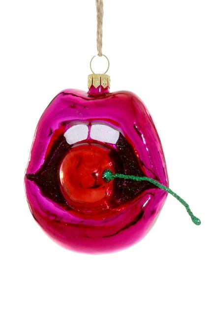 CHERRY Lips Christmas Ornament