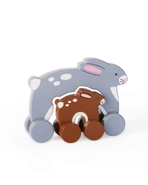 Rabbit Mommy and Baby Rolling Toy