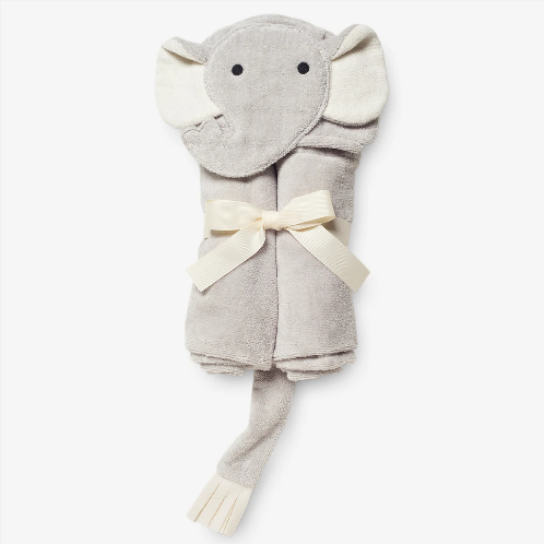 Gray Elephant Hooded Baby Bath Wrap