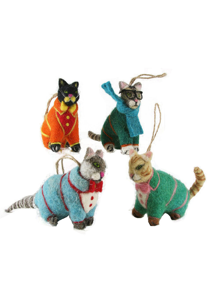 KITTENS IN SWEATERS felt ornaments