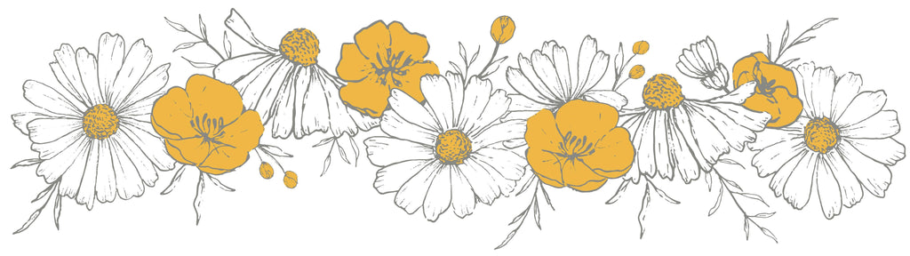 WALL DECALS SPECIAL SIZE - FLOWERS BRAID (CHAMOMILE)