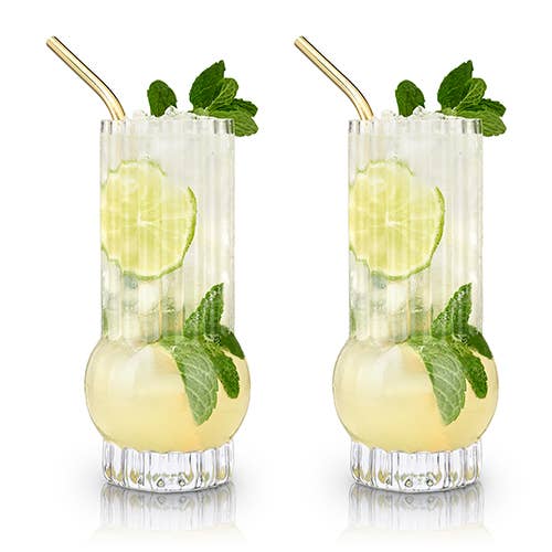 Raye: Deco Highball Glasses - Set of 2