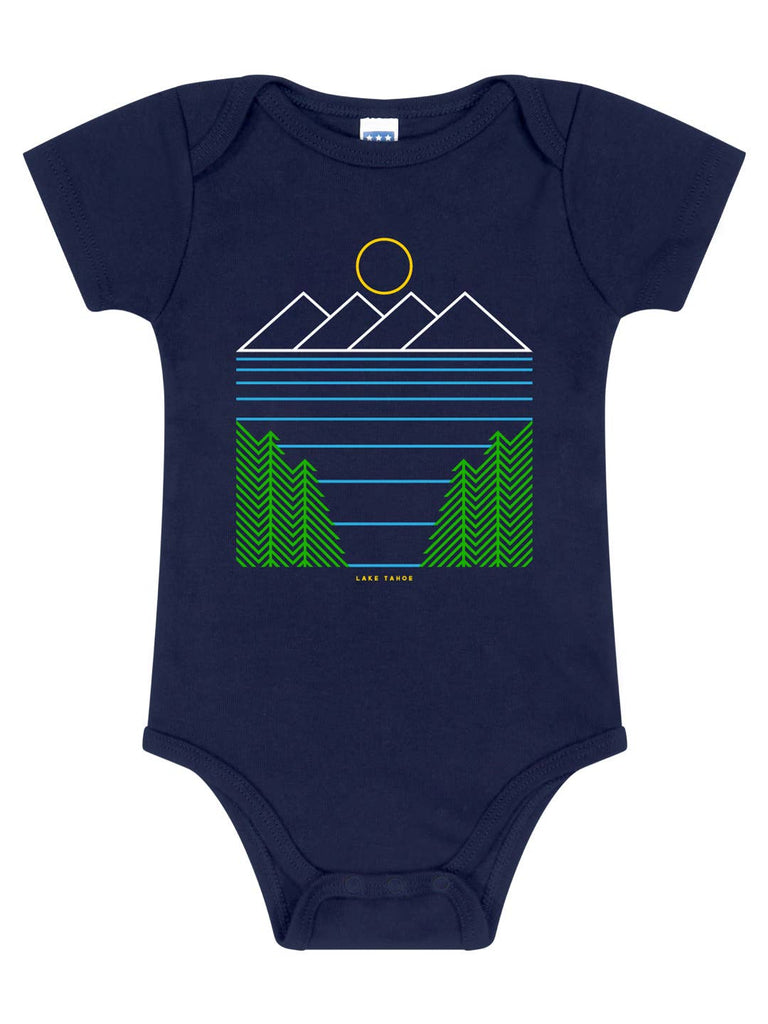 Lake Tahoe Baby Onesie Navy