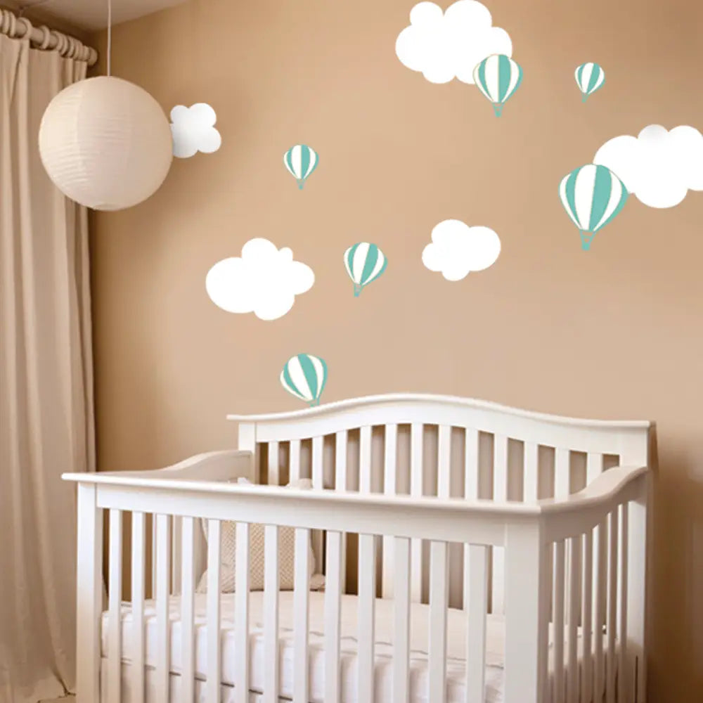 Hot Air Balloons with Clouds Wall Decals