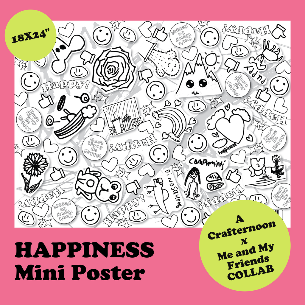 Happiness Mini Colouring Poster