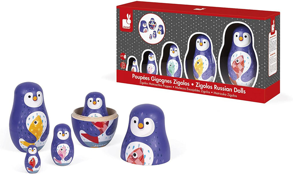 Zigolos Penguins Russian Wooden Dolls